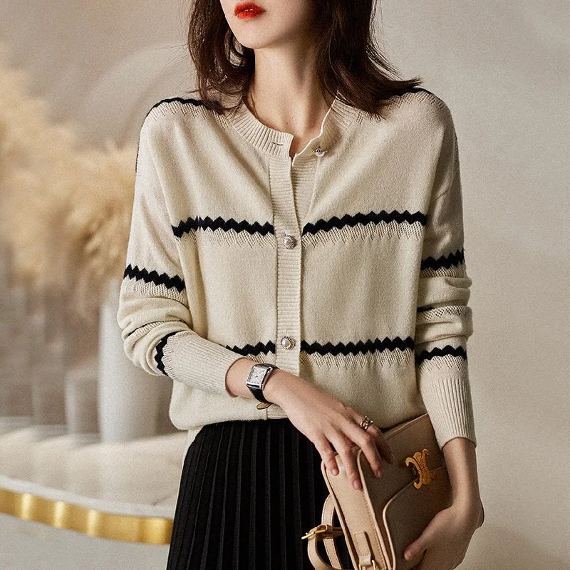 Knitted Long Sleeve Casual Shirts & Tops