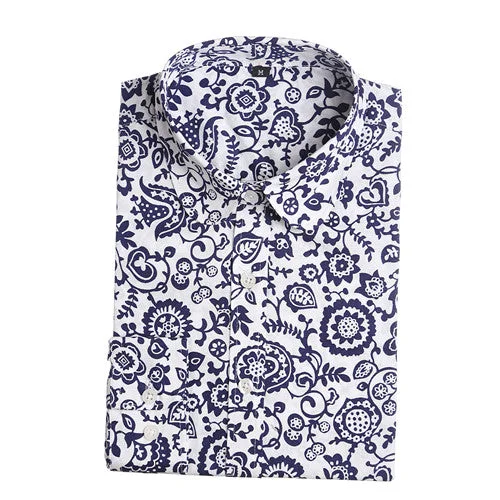 blue floral / XL