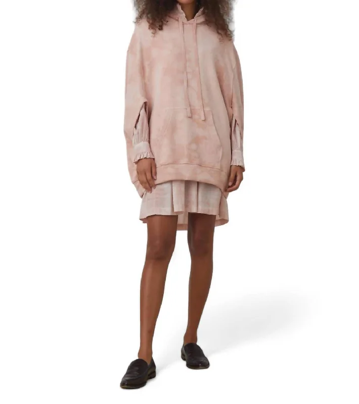 Tie Dye Poncho In Blush Cloud