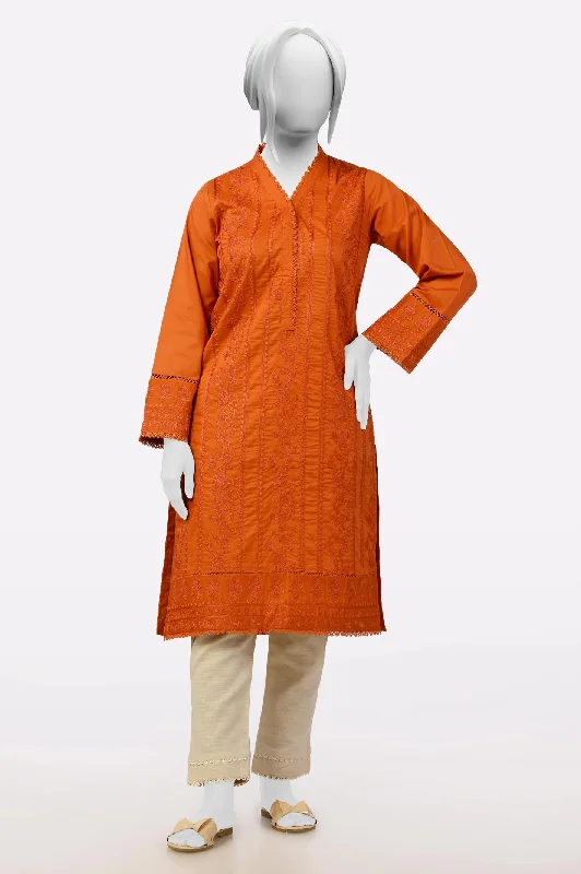 Rust Embroidered Kurti