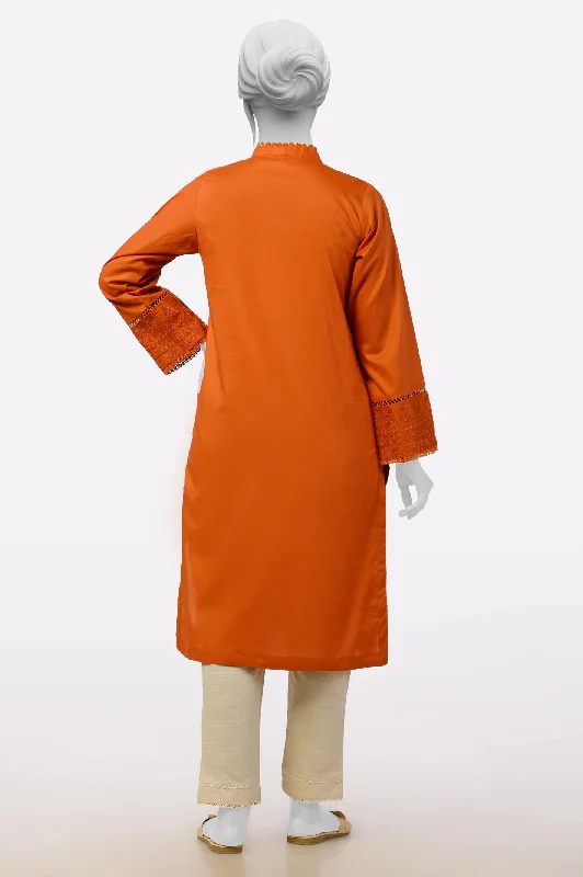 Rust Embroidered Kurti