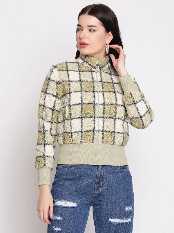 Madame  Green Check Sweatshirt