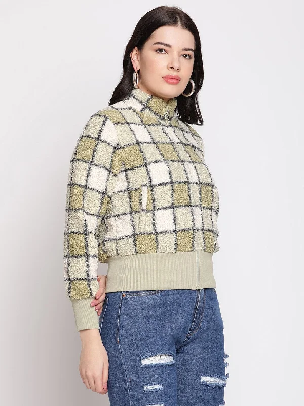 Madame  Green Check Sweatshirt