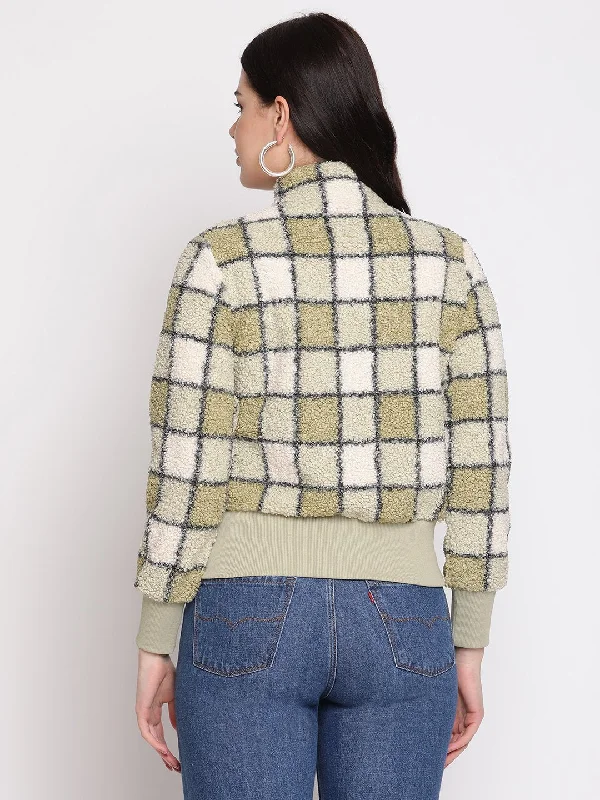 Madame  Green Check Sweatshirt