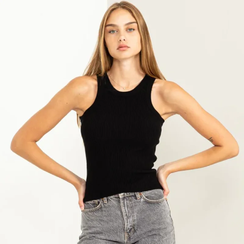 Stay Easy Ribbed Sweater Tank Top