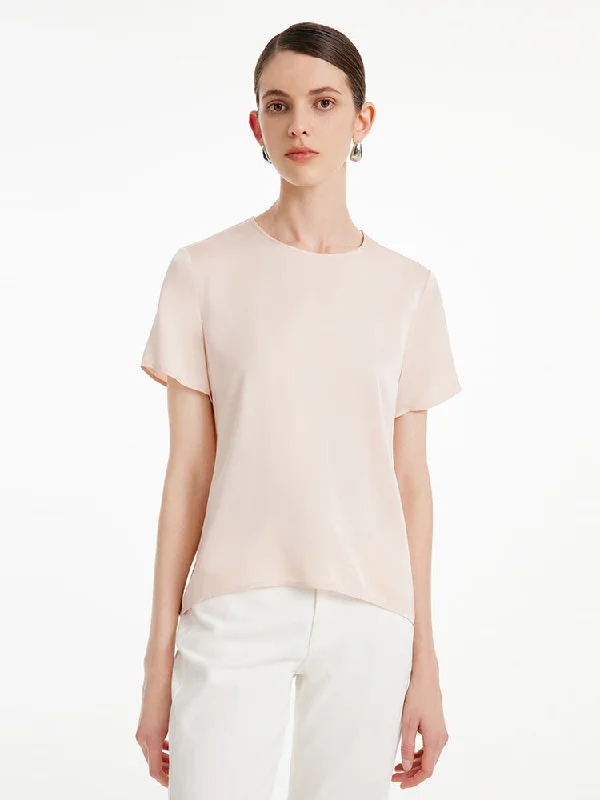 22 Momme Silk Short Sleeve Woven T-shirt