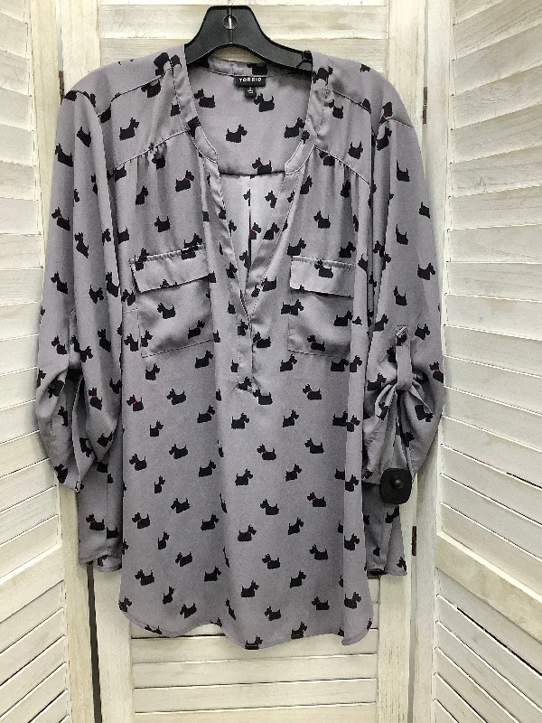 Animal Print Blouse 3/4 Sleeve Torrid, Size 2x