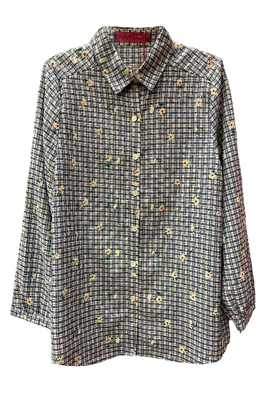 Checked Collar Blouse