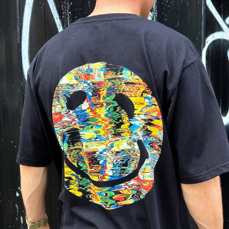 Colour Blast Back Print- Tshirt - Black