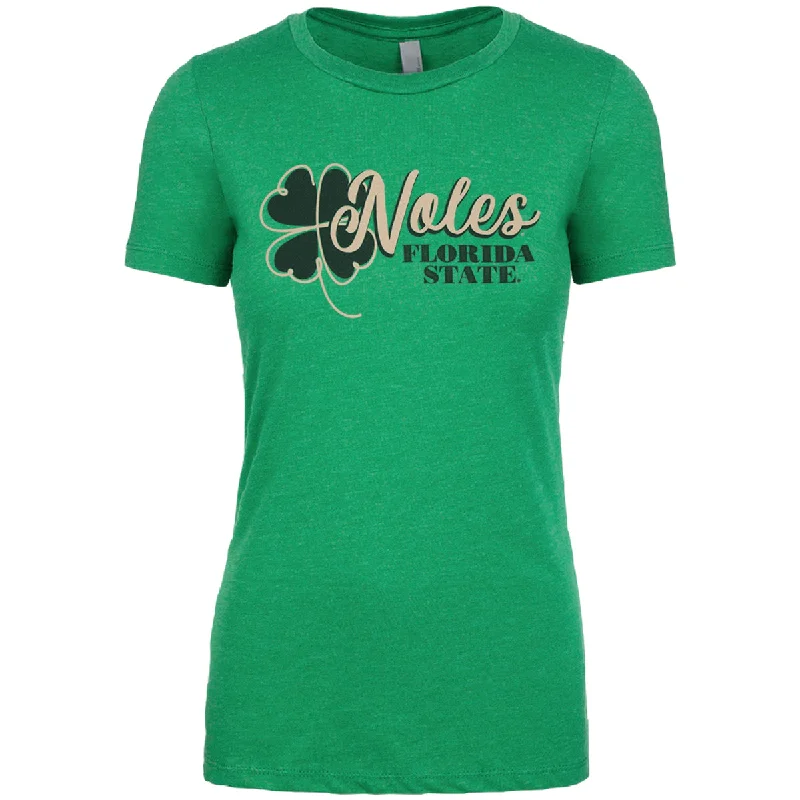 Image One Women's Shamrock Noles/Florida State Design Short Sleeve T-shirt - Kelly Green