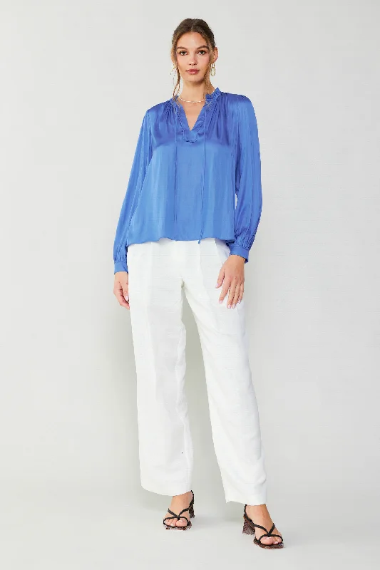 Ruffled Split Neck Blouse