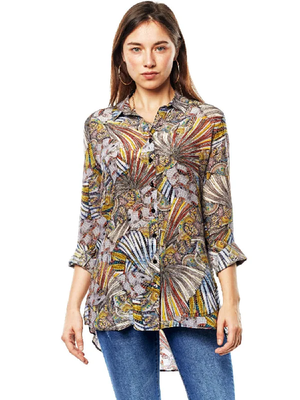 Tianello LeQueen Print Washable Silk ""Loving"" Blouse