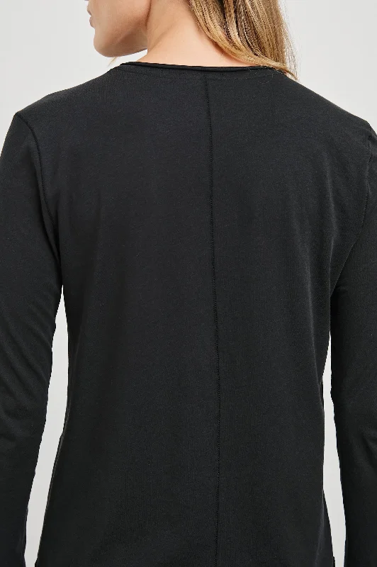 LONG SLEEVE CREW NECK T-SHIRT - BLACK