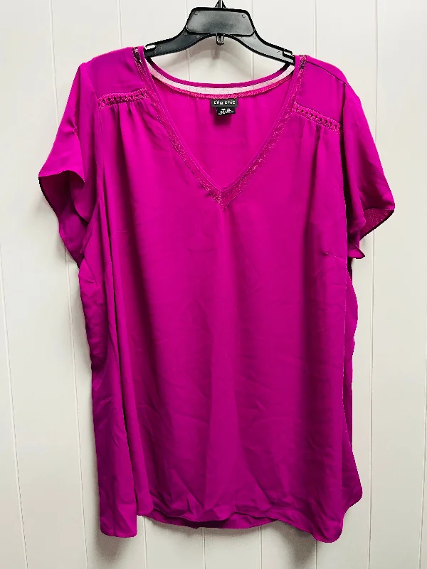 Purple Top Short Sleeve City Chic, Size 24