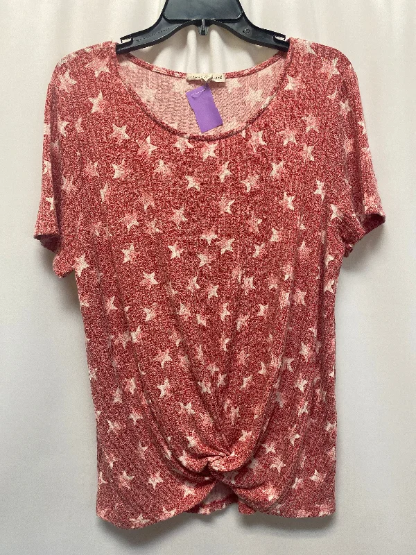 Red Top Short Sleeve Clothes Mentor, Size 2x