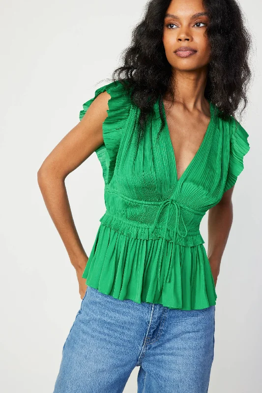 Mara Pleated Sleeveless Blouse