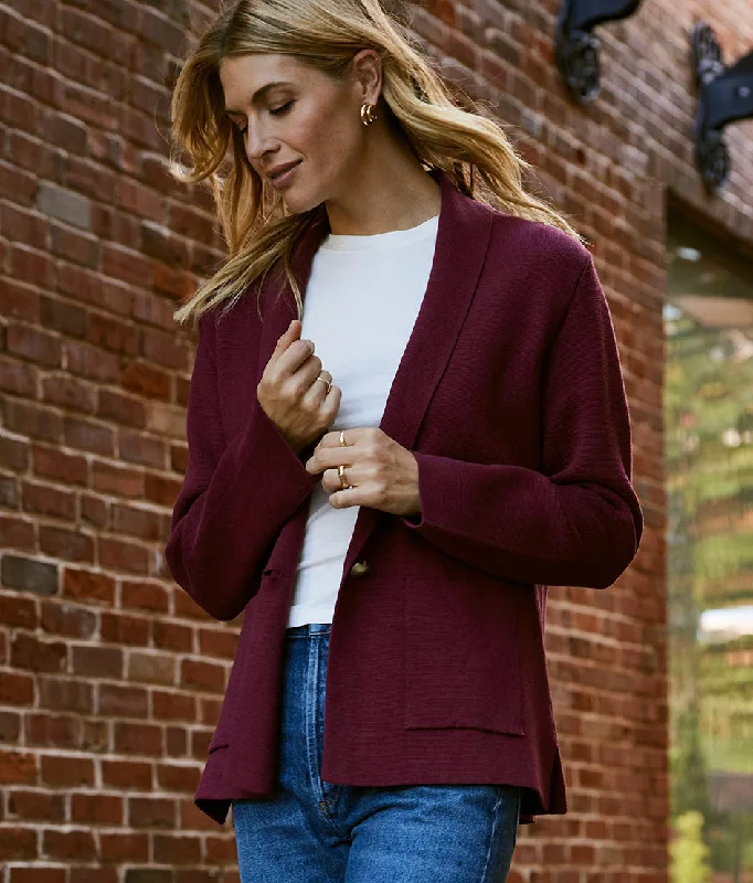 The Ribbed Sweater Blazer - Pinot