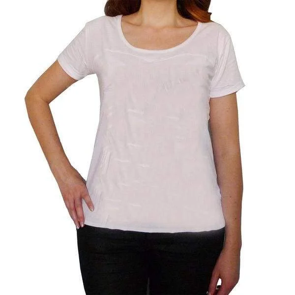 White Women's Plain T-Shirt Heart Shaped Seam Detail Birthday Gift 00520