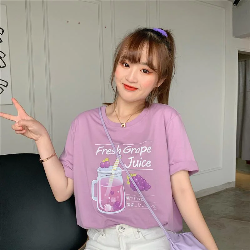 Women's Kawaii Cartoon Printed T-shirts