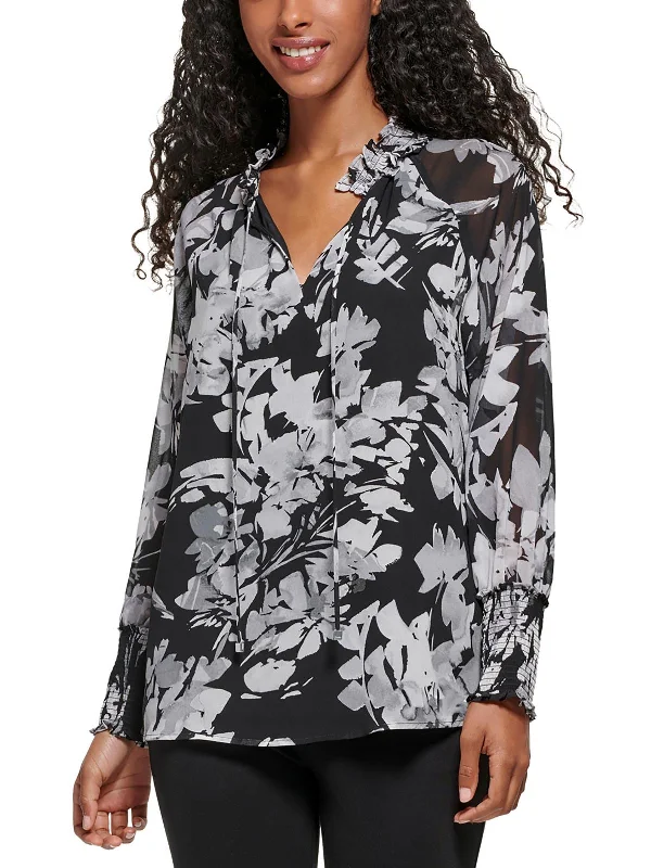 Womens Printed Chiffon Blouse