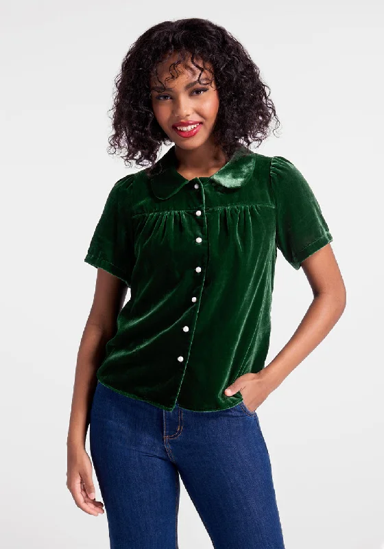 Made For Merriment Velvet Button-Up Top