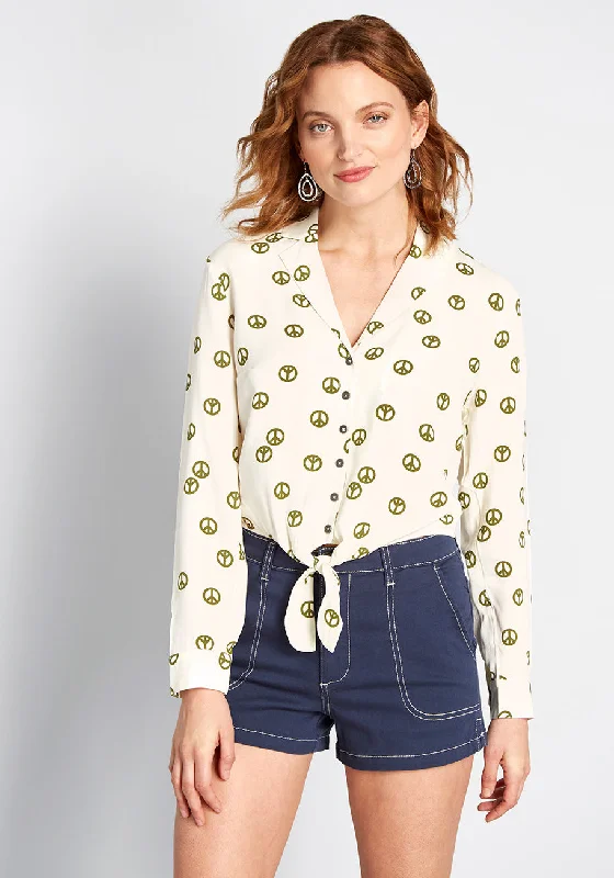 Retro Renewal Cropped Blouse