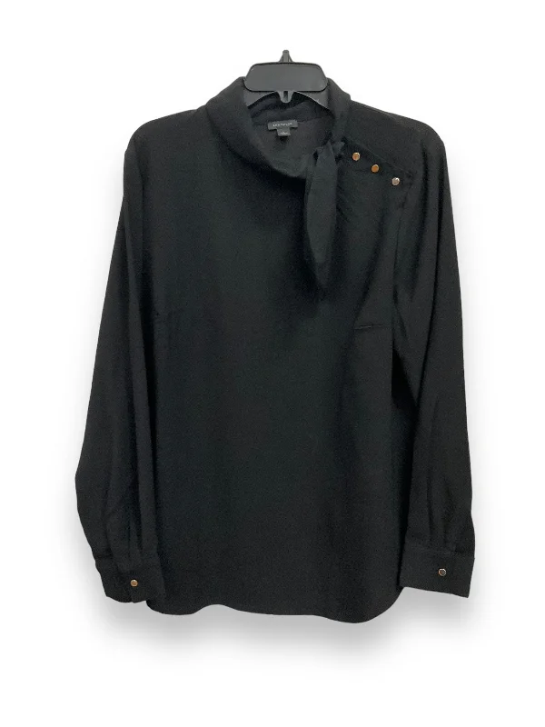 Black Blouse Long Sleeve Ann Taylor, Size L