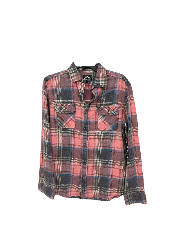 Blouse Long Sleeve By Clothes Mentor In Plaid Pattern, Size: S