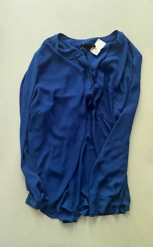 Blouse Long Sleeve By Lane Bryant O In Royal Blue, Size: 2x