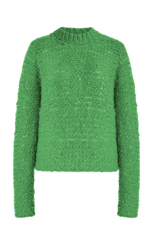 Durand Knit Sweater in Peridot Green Welfat Cashmere