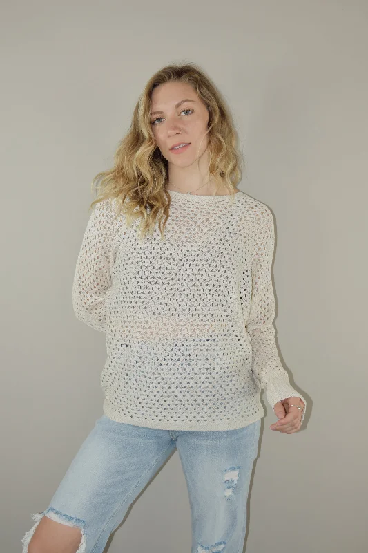 eyelet knit sweater