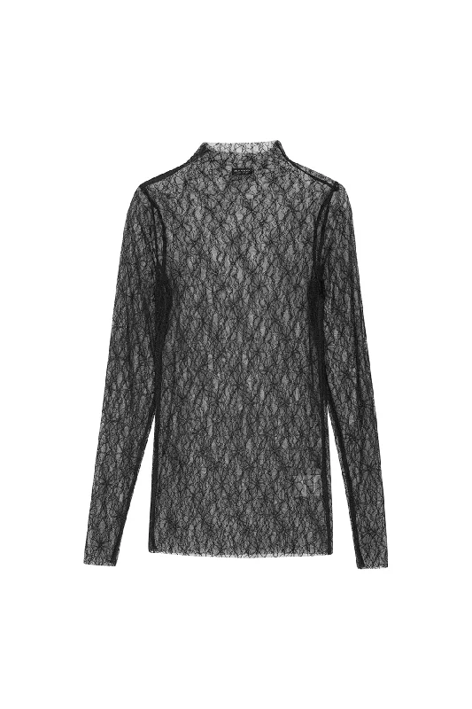 Turtleneck Lace Top (Black)