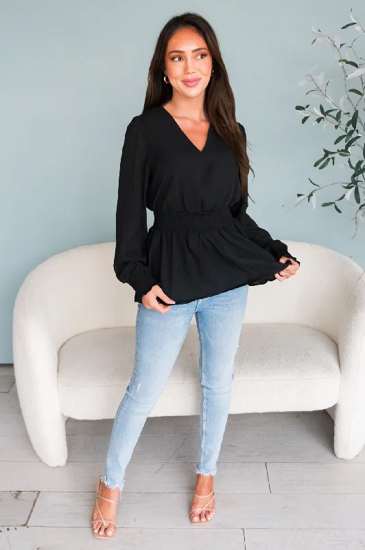 New Friends Modest Peplum Top