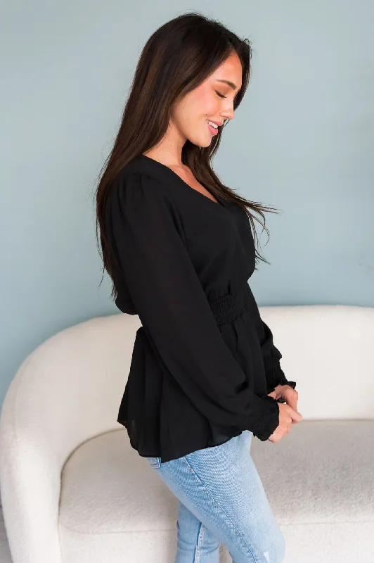 New Friends Modest Peplum Top