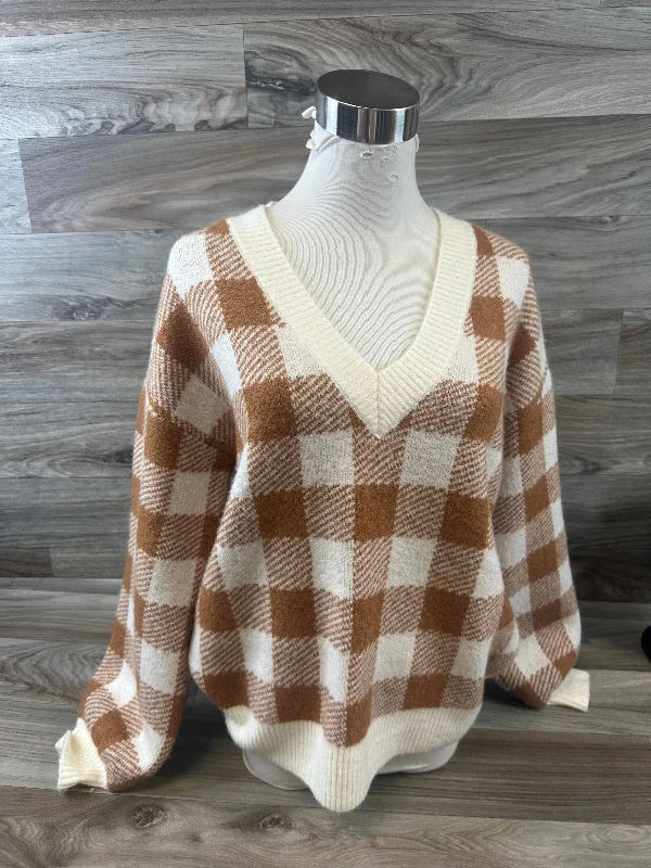 Sweater By Loft In Tan & White, Size: Xs