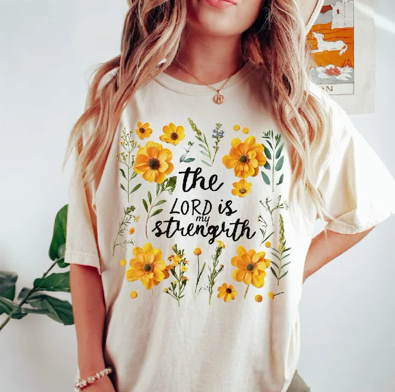 The Lord is my strength cream tee