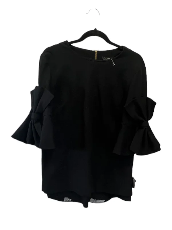 Top Short Sleeve Designer By Ted Baker In Black, Size: S