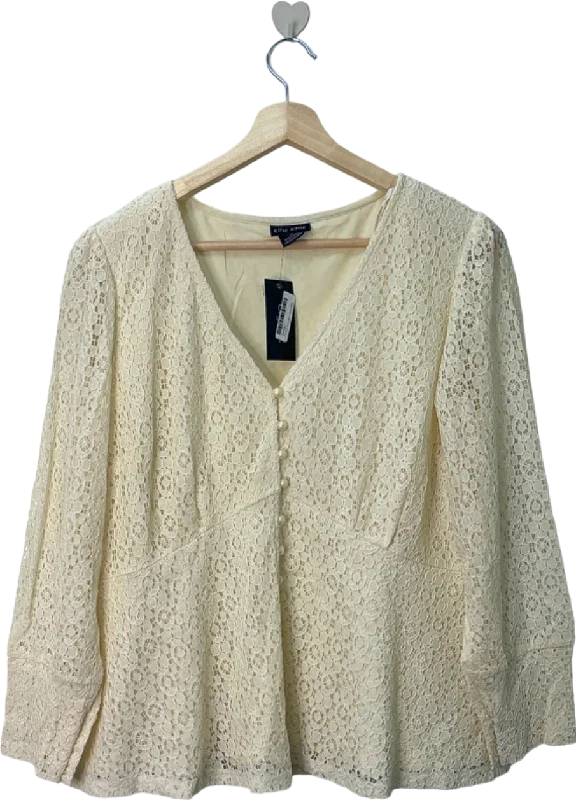 City Chic Cream Top Lace Struck UK 16