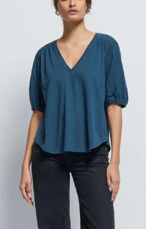 Edie Shirred Shoulder Top