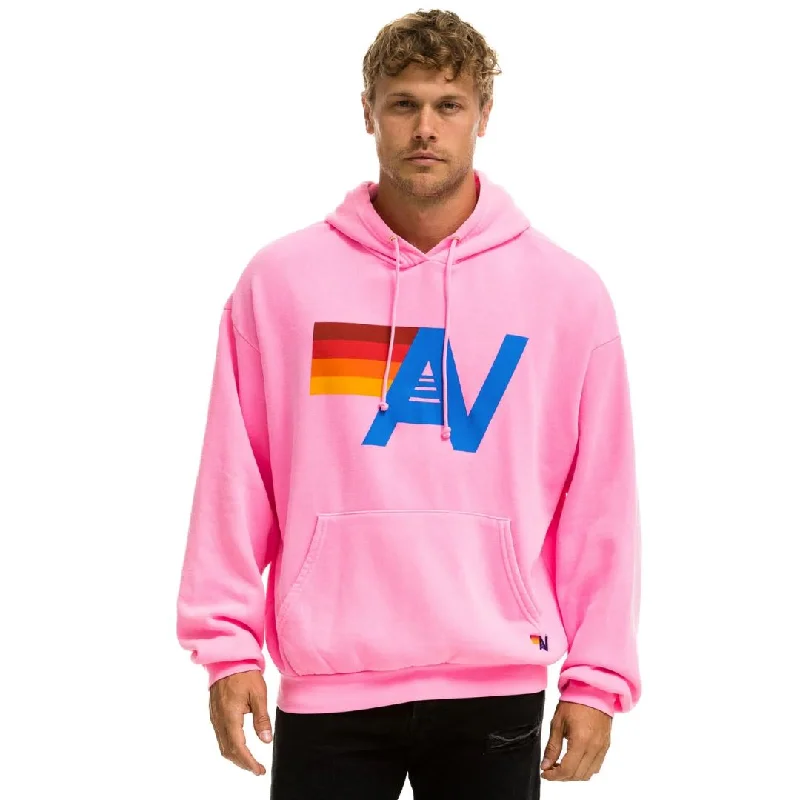 Logo Pullover Relaxed Hoodie (Neon Pink)