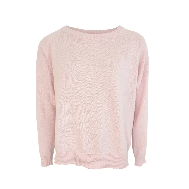 Ls Ragland Plain Sweater- Pink