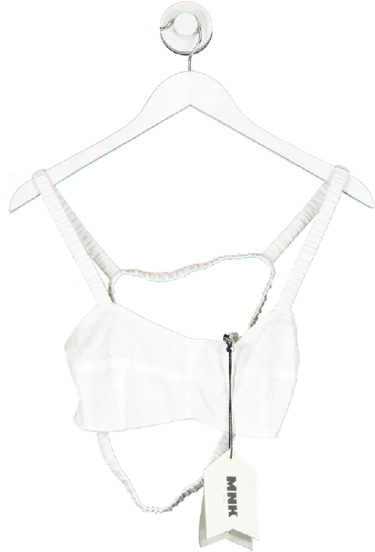 MNK White Nanchalant Broderie Anglaise Bralette UK M