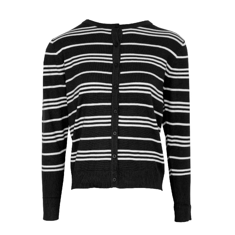 Plaited Cardigan Stripe  - Black & White