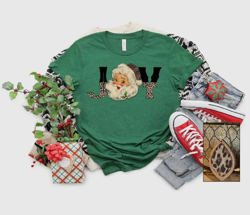 T-shirt - Joy Santa Christmas Tee, Also Plus Size