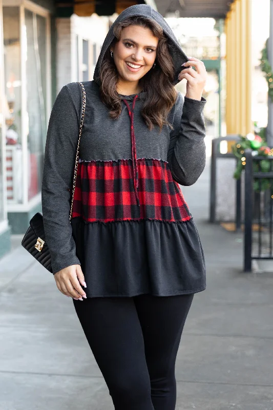 Tied Together With A Smile Top, Black-Red