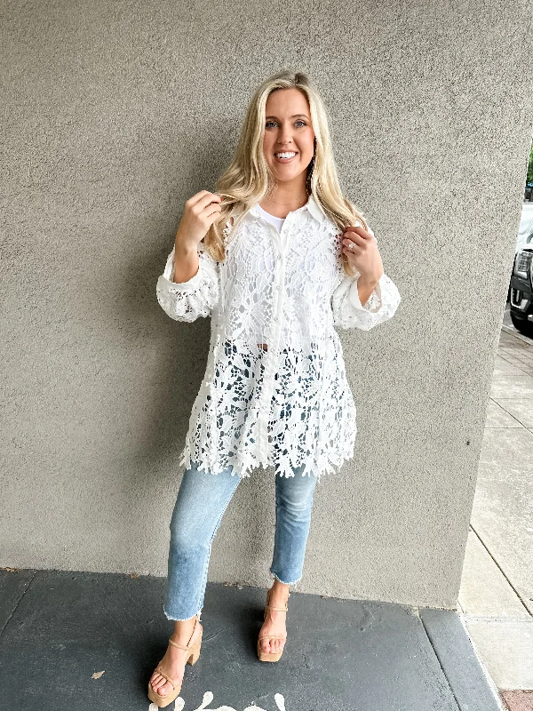 Lace Puff Sleeve Top