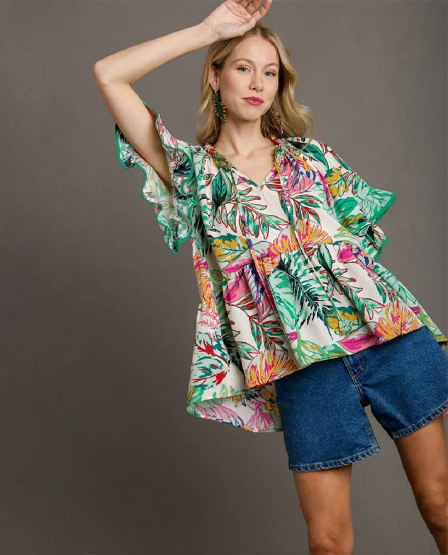 Tropical Print Top