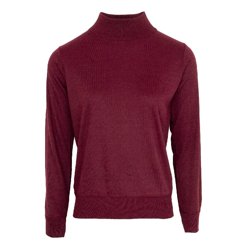 Tru  Soft Turtle Neck Ladies Jumper - Dark Wine