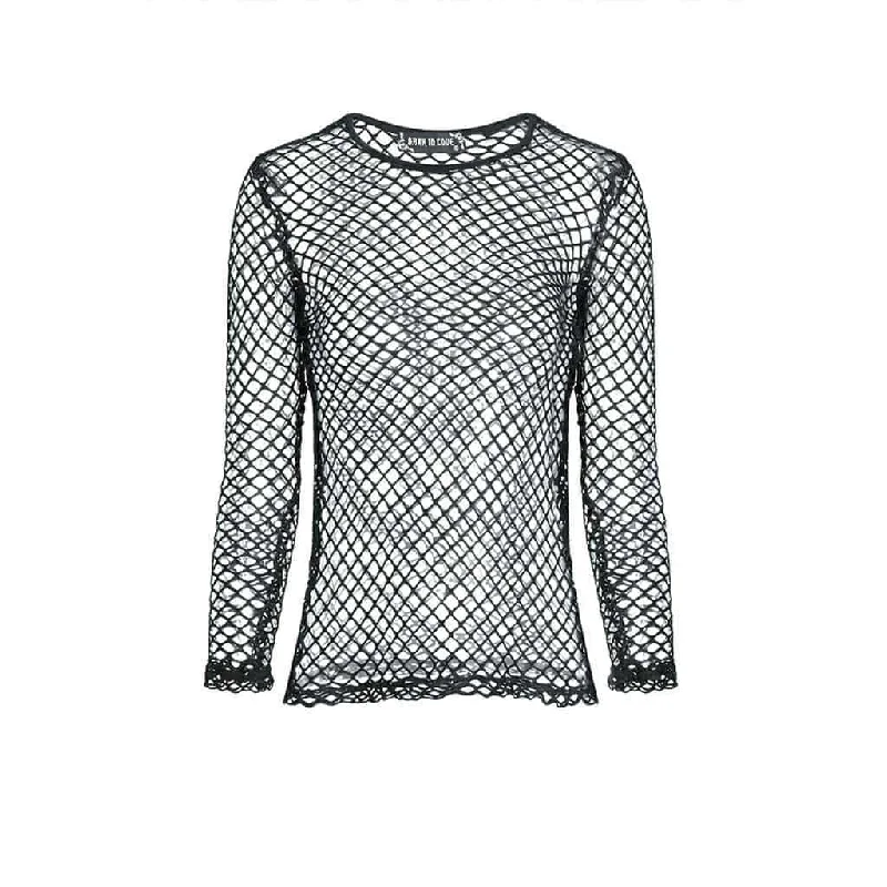 Women's Fishnet Mesh Fitted Top