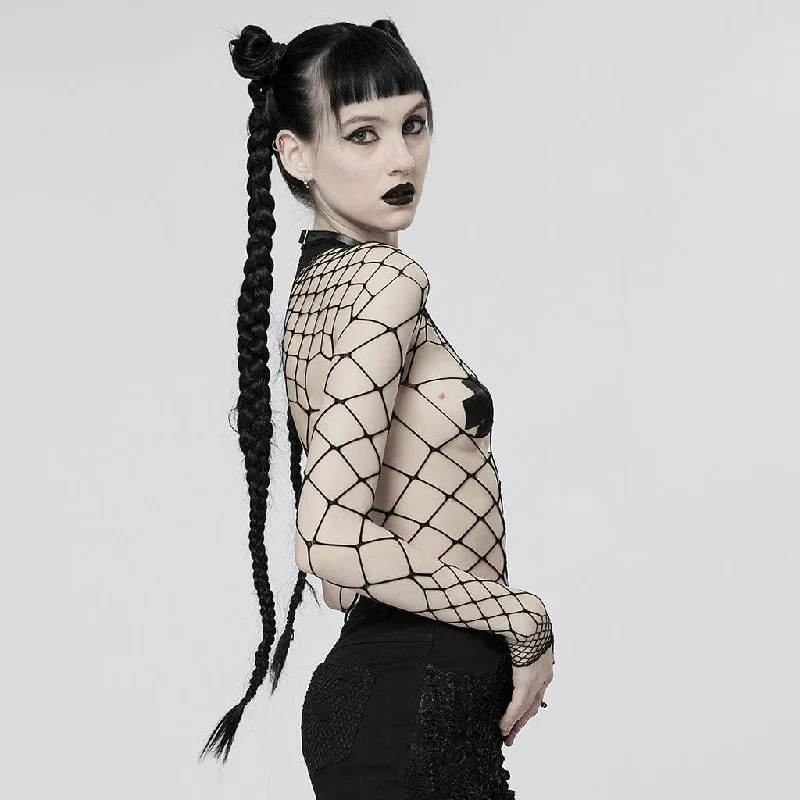 Women's Punk Sheer Mesh Bodysuit